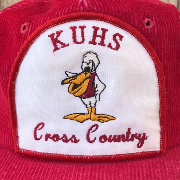VTG 70s-80s KUHS Cross Country Team Corduroy Snapback Hat, OS - Picture 2 of 9